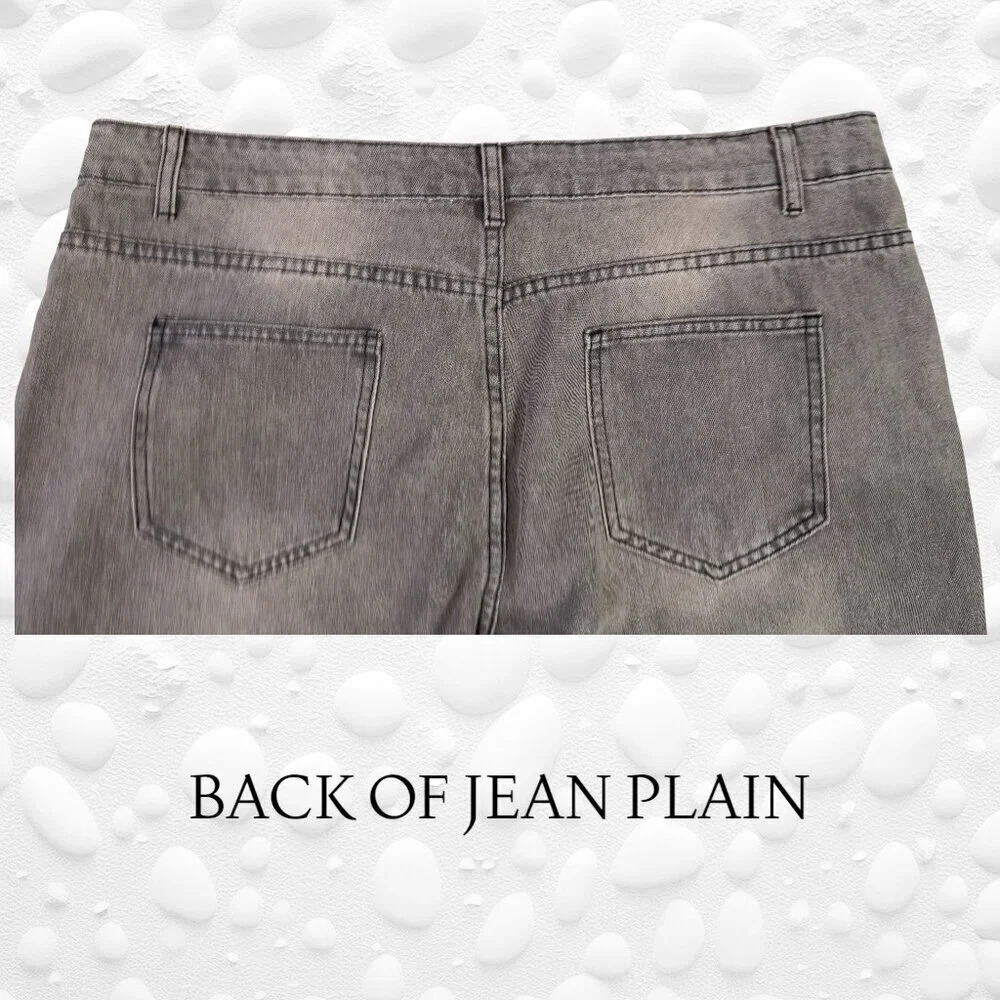 MISS LOOK Grey Sunflower Jeans – Size (Approx. XL) - Picture 4 of 7